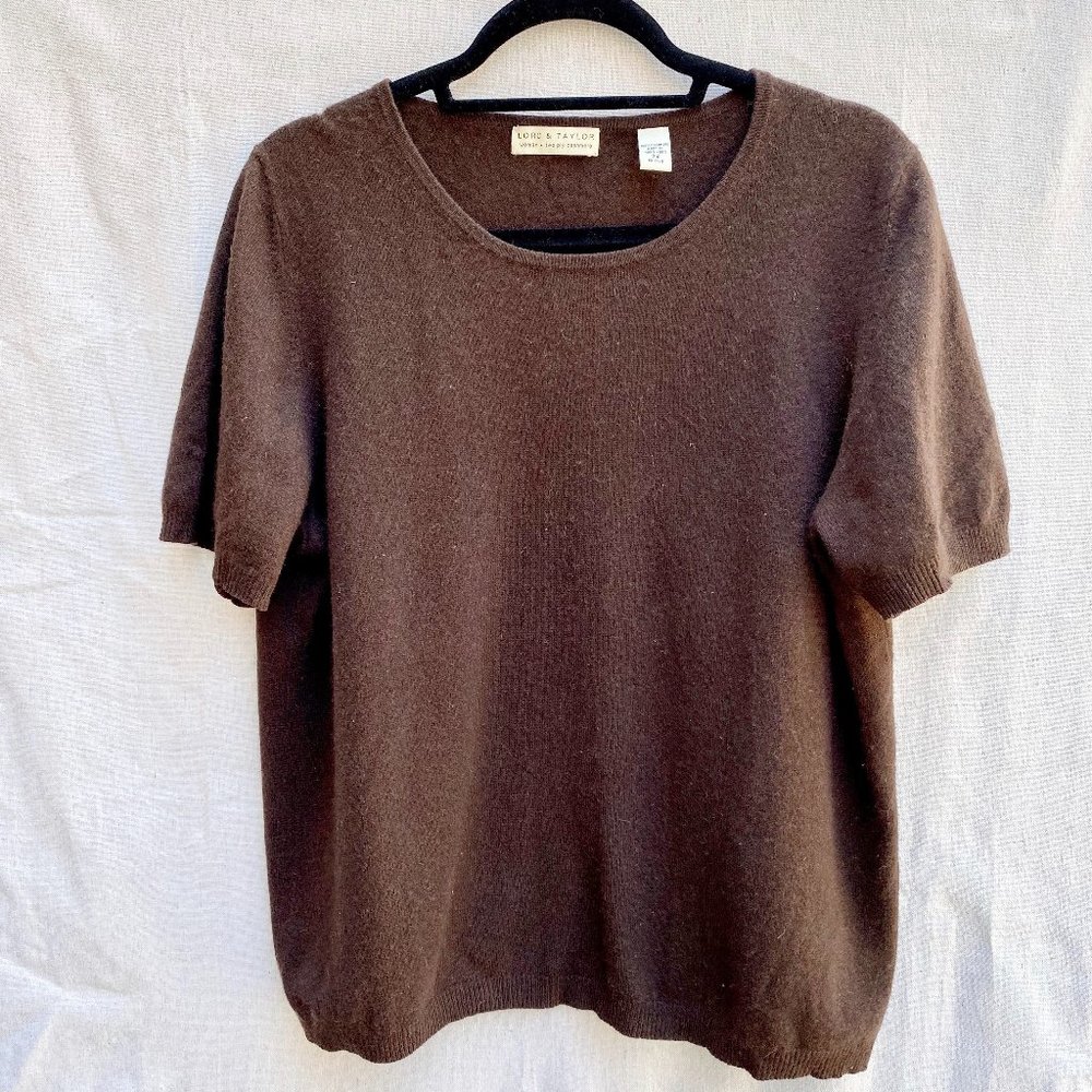 VTG 50s Lord & Taylor 100% Cashmere Brown Tee 2X